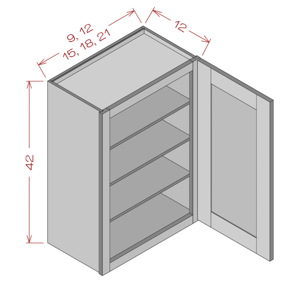 36" height single door wall cabinet (copy)